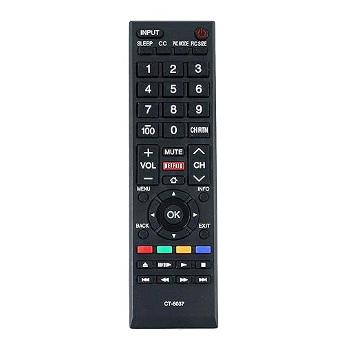 New CT-8037 Replaced Remote Compatible with Toshiba LED SMART HDTV 40L3400 40L3400U 58L5400 65L5400 50L3400 40L3400UC 50L3400U 50L3400UC 58L5400U