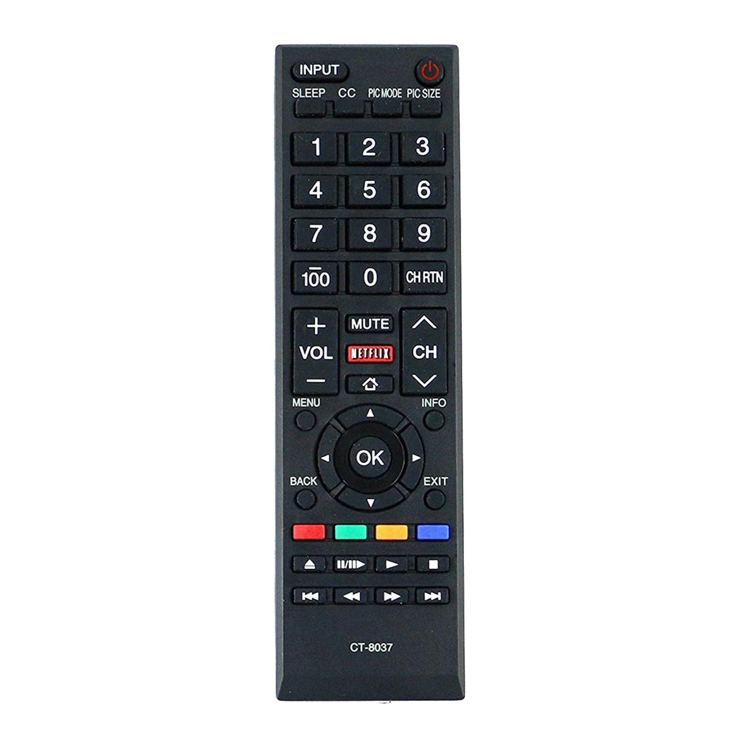 New CT-8037 Replaced Remote Compatible with Toshiba LED SMART HDTV 40L3400 40L3400U 58L5400 65L5400 50L3400 40L3400UC 50L3400U 50L3400UC 58L5400U