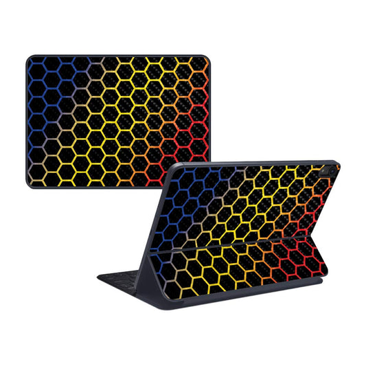 MightySkins Carbon Fiber Skin for Apple iPad Pro Smart Keyboard 11" (2018) - Primary Honeycomb - Protective, Durable Textured Carbon Fiber Finish