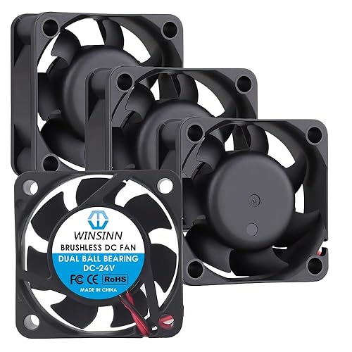 WINSINN 40mm 24V Fan - Dual Ball Bearing, 10000 RPM, Brushless 4015 Cooling Fan Ideal for Industrial Equipment & Servers, 30cm Cable with XH2.54-2PIN