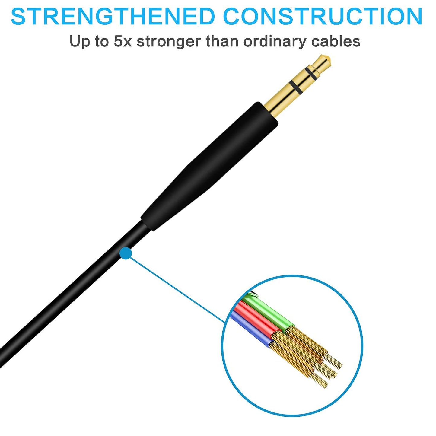 Saipomor QuietComfort45 Replacement Aux Cable Compatible with Bose On-Ear2 OE2 OE2i QuietComfort35II (QC35 II) QC25 QC35 SoundlinkII SoundTrue NC700…