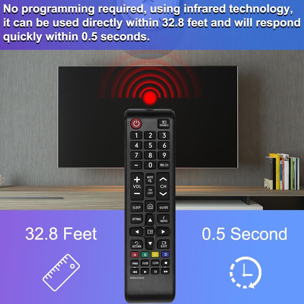 GuuYebe BN59-01301A TV Remote Control Replacement for UN50NU7100FXZA UN50NU7100FXZC UN55NU7100FXZA UN55NU7100FXZC UN65NU7100FXZA UN65NU7100FXZC Smart