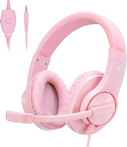 DIWUER Gaming Headset for Xbox One, PS4, PS5, Nintendo Switch, Bass Surround and Noise Cancelling 3.5mm Over Ear Headphones with Mic for Laptop PC