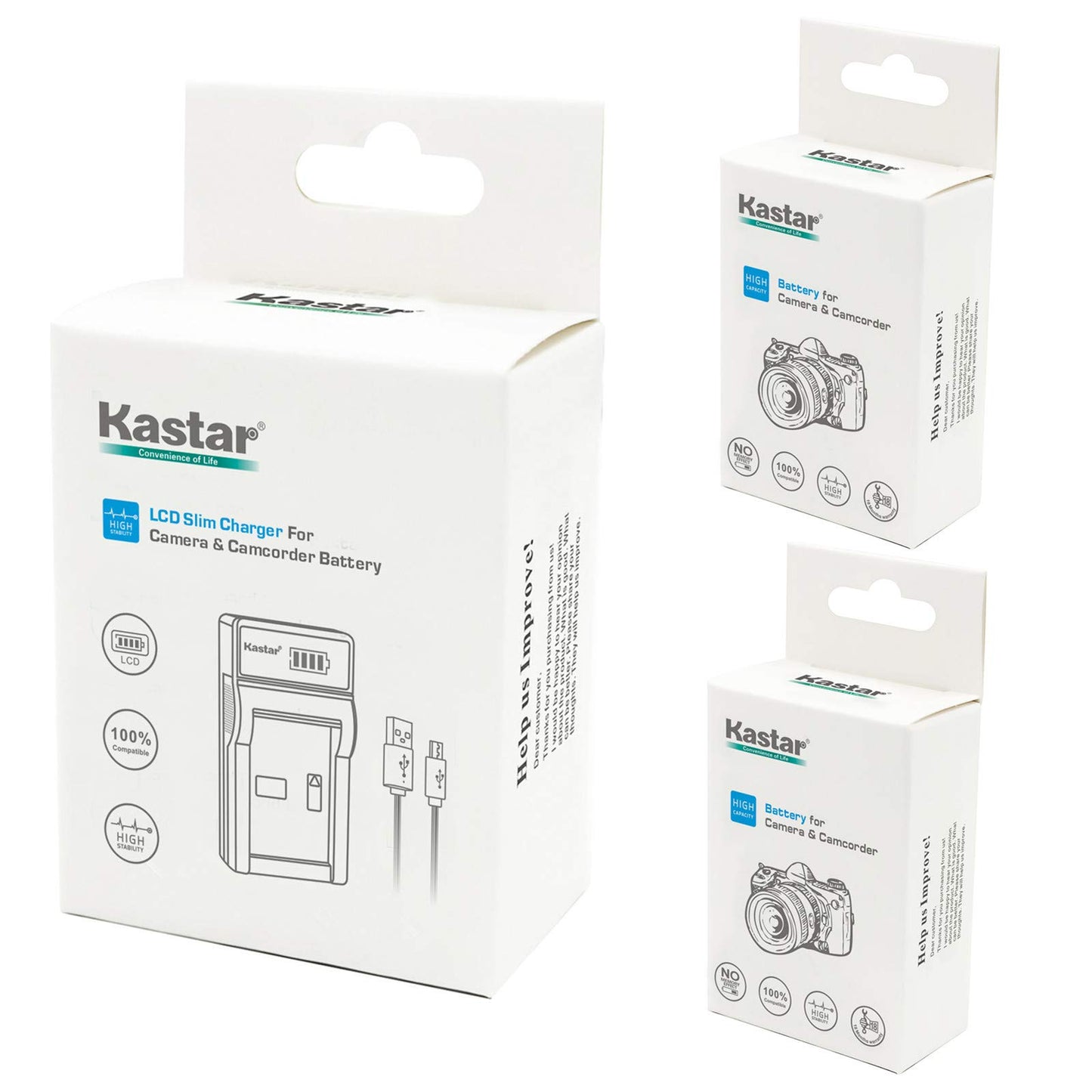 Kastar Battery (X2) & LCD Slim USB Charger Replacement for Sony NP-FP51 NP-FP50 and DCR-30 DVD203 DVD305 DVD92 HC20 HC21 HC26 HC30 HC32 HC36 HC40 HC42