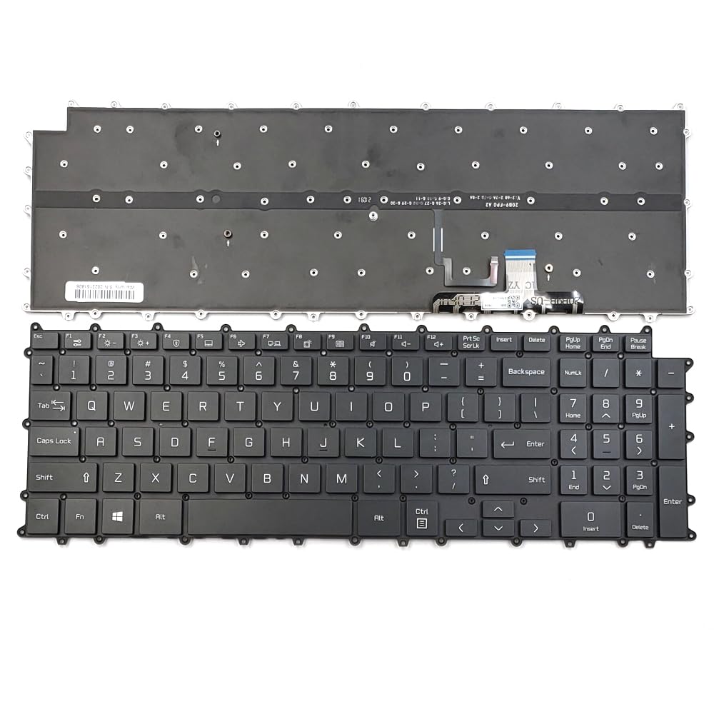KGIGIBE Replacement Keyboard for LG Gram 17Z90P 17Z90PE 17Z90P-G 17Z90P-K 17Z90P-N 17Z95P Laptop US Layout with Backlit AEW74230312