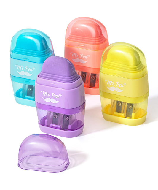 Mr. Pen- Pencil Sharpener & Eraser, 4 Pack