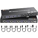 HDMI KVM Switch 4 Computers 4K@60Hz 2K@120Hz, Simulation EDID, Camgeet 4 Port USB3.0 KVM Switches for 4 PC Share 1 Monitor and Keyboard Mouse