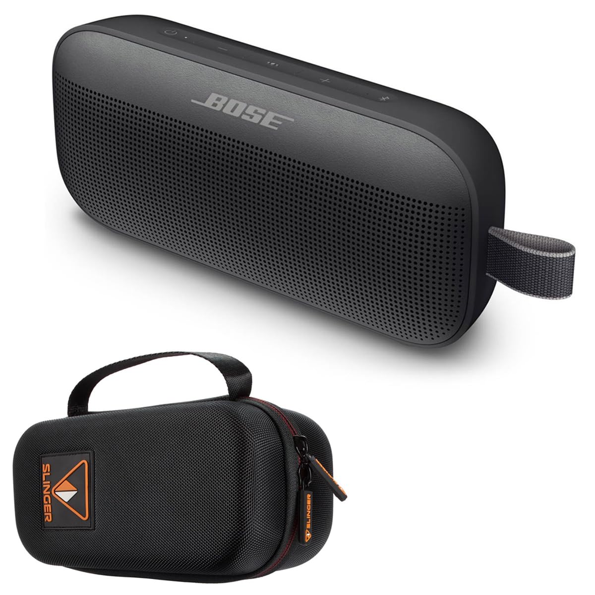 Bose SoundLink Flex Bluetooth Speaker, Portable with Microphone, Wireless Waterproof Speaker for Travel, Outdoor and Pool Use with Slinger Hard Travel