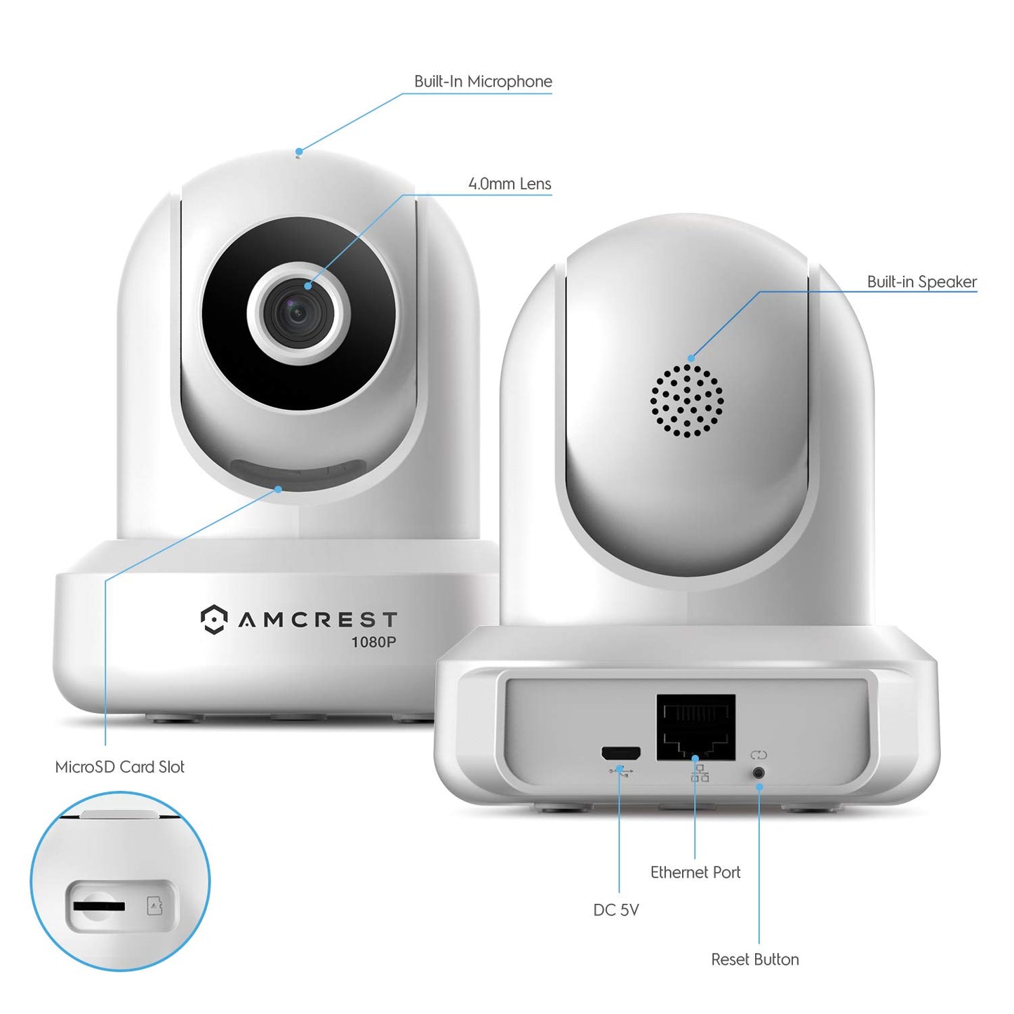 Amcrest 1080p WiFi Camera Indoor, 2MP Pan/Tilt Home Security Camera, Auto-Tracking, Motion & Audio Detection, Privacy Mode, Enhanced Browser