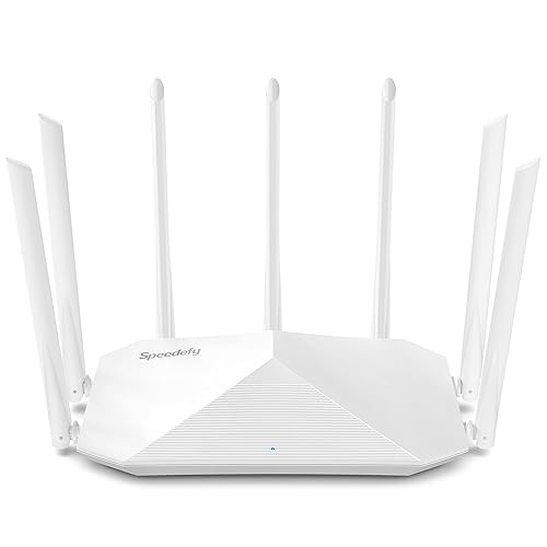 Gigabit WiFi Router, Dual Band Smart Wireless Router, Speedefy AC2100 4x4 MU-MIMO & 7 External Antennas for Strong Signal and High Speed, Parental