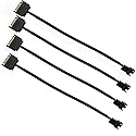 FBHDZVV 4Pcs SATA Power Splitter Y Cable 1 to 1 15 Pin Male SATA to Sleeved 3 Pin/4 Pin PMW 12V PC Case Fan Power Supply SATA Connector Cable