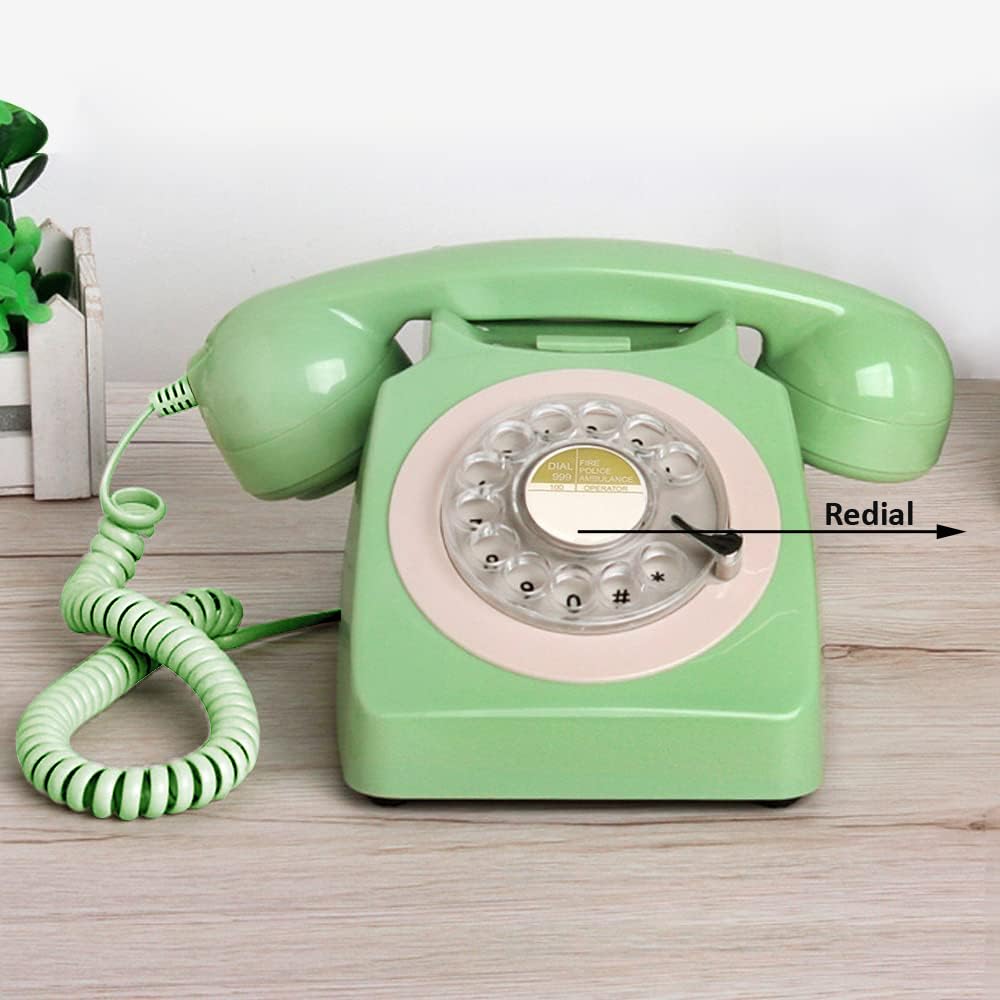 Benotek Telephone, Corded Landline Phones for Home, Retro Old Fashion Home Phone with Rotary Dial Keypad, Antique Old Fashion Telephones Novelty Gift