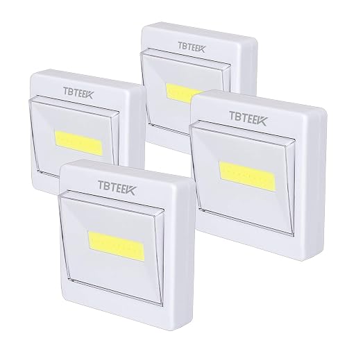 TBTeek Closet Light, Super Bright, Battery Operated, Stick Anywhere, 200 LM Cob Led Lamp, Light Switch Nightlight, Tap Lights for Closet, Shed, Attic