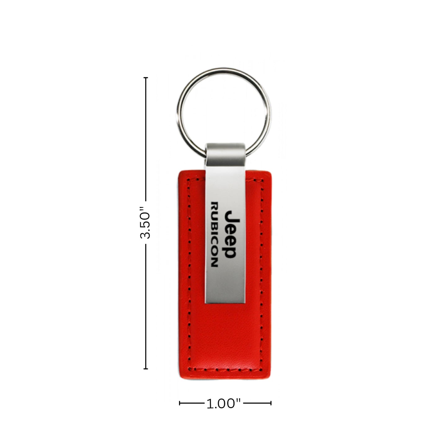 AU-TOMOTIVE GOLD, Inc. Officially Licensed Red Leather Key Fob for Jeep Rubicon