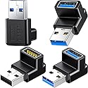 Warmstor 4 Pack 10Gbps USB 3.1 Male to Female Adapter Right Angle Up and Down Angle 90 Degree USB 3.0 A Connector Support 3A Fast Charging…