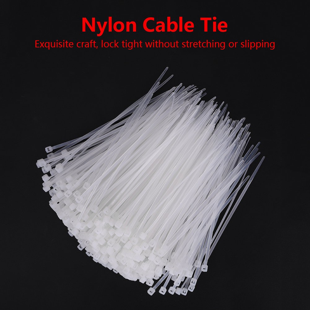 Nylon Cable Zip Ties,1000pcs 3 x 100/150mm White Standard Self-locking Plastic Cable Ties (3x100)