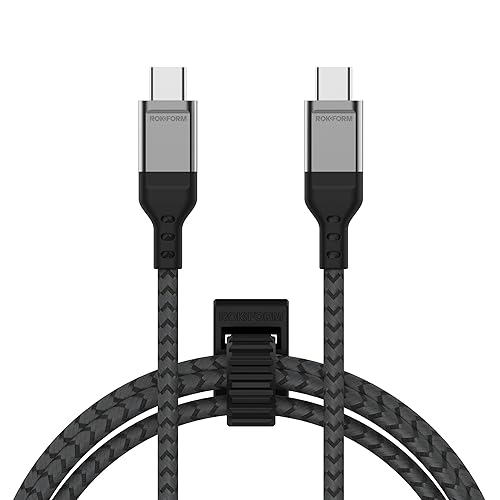 Rokform - PowerTrip 100W USB-C Charging Cable, 2m (6.6 ft), Fast Charging Braided Cable, 5,000 Bend Tested, for iPhone 15s, Galaxy S23s, or Any USB C