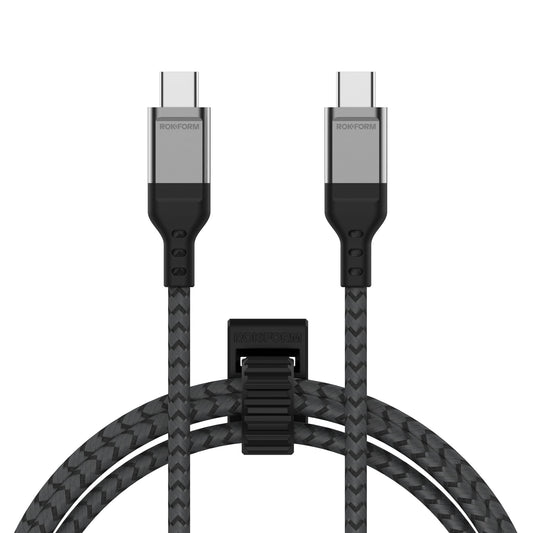 Rokform - PowerTrip 100W USB-C Charging Cable, 2m (6.6 ft), Fast Charging Braided Cable, 5,000 Bend Tested, for iPhone 15s, Galaxy S23s, or Any USB C