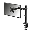 Fellowes Everyday Adjustable Single Monitor Arm - Supports Screens up to 32" Weighing 19.84 lbs, Tilt, Swivel, Rotate, VESA 75/100, Clamp or Grommet