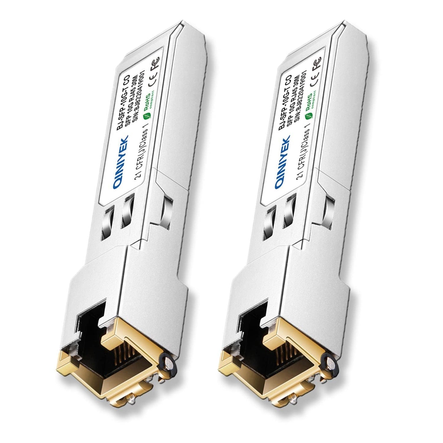 [2 Pack] 1.25/2.5/5/10G SFP+ to RJ45 Transceiver, Copper SFP+ Module, Cat.6a/7, up to 30m, for Cisco SFP-10G-T-S, MikroTik S+RJ10, Ubiquiti