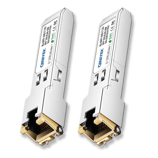 [2 Pack] 1.25/2.5/5/10G SFP+ to RJ45 Transceiver, Copper SFP+ Module, Cat.6a/7, up to 30m, for Cisco SFP-10G-T-S, MikroTik S+RJ10, Ubiquiti