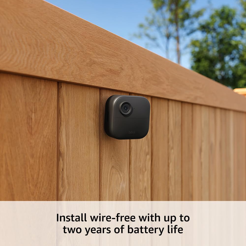 Blink Outdoor 4 - Wireless smart security camera, two-year battery, 1080p HD day and infrared night live view, two-way talk - 3 camera system