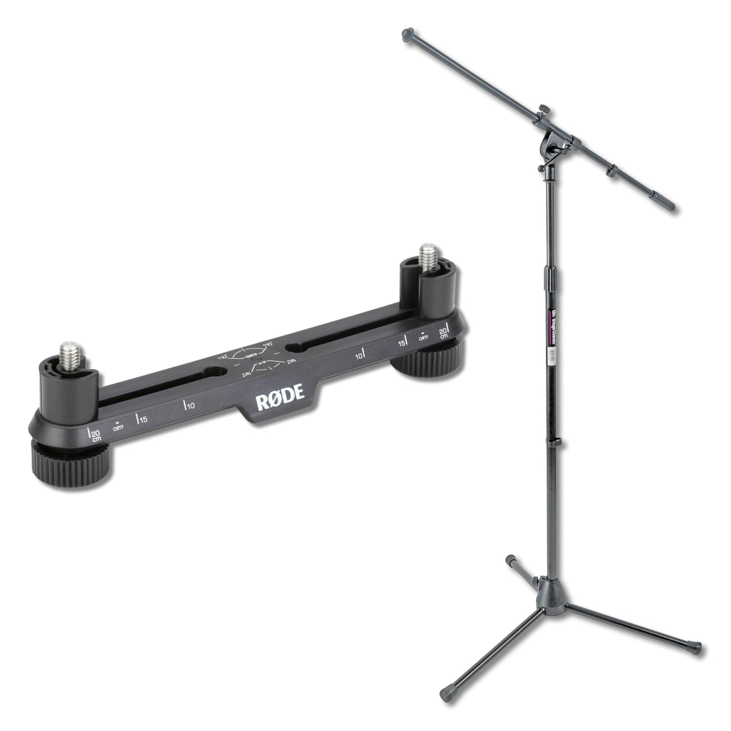 Rode SB20 Stereo Array Spacing Bar with On-Stage MS7701B Tripod Microphone Stand