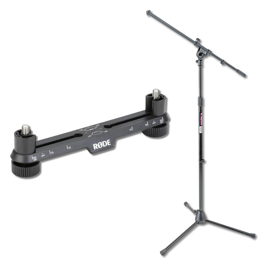 Rode SB20 Stereo Array Spacing Bar with On-Stage MS7701B Tripod Microphone Stand