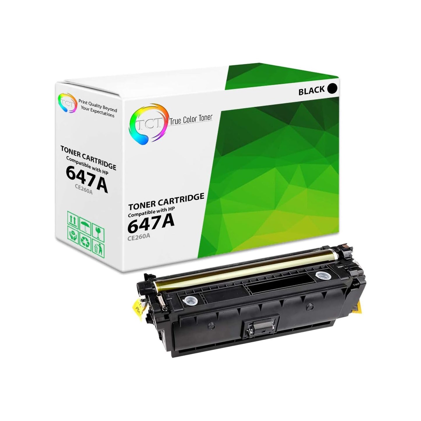 TCT 647A Black Toner Cartridge - Compatible Replacement for HP 647A CE260A Works with HP Color LaserJet CP4520 CP4025 CP4525 Printers (8,500 Pages)