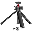 ULANZI MT-16 Extendable Mini Camera Tripod, 4 Levels Adjustment 360° Ball Head Cold Shoe Lightweight Portable Vlog Travel Selfie Stick Handle Grip