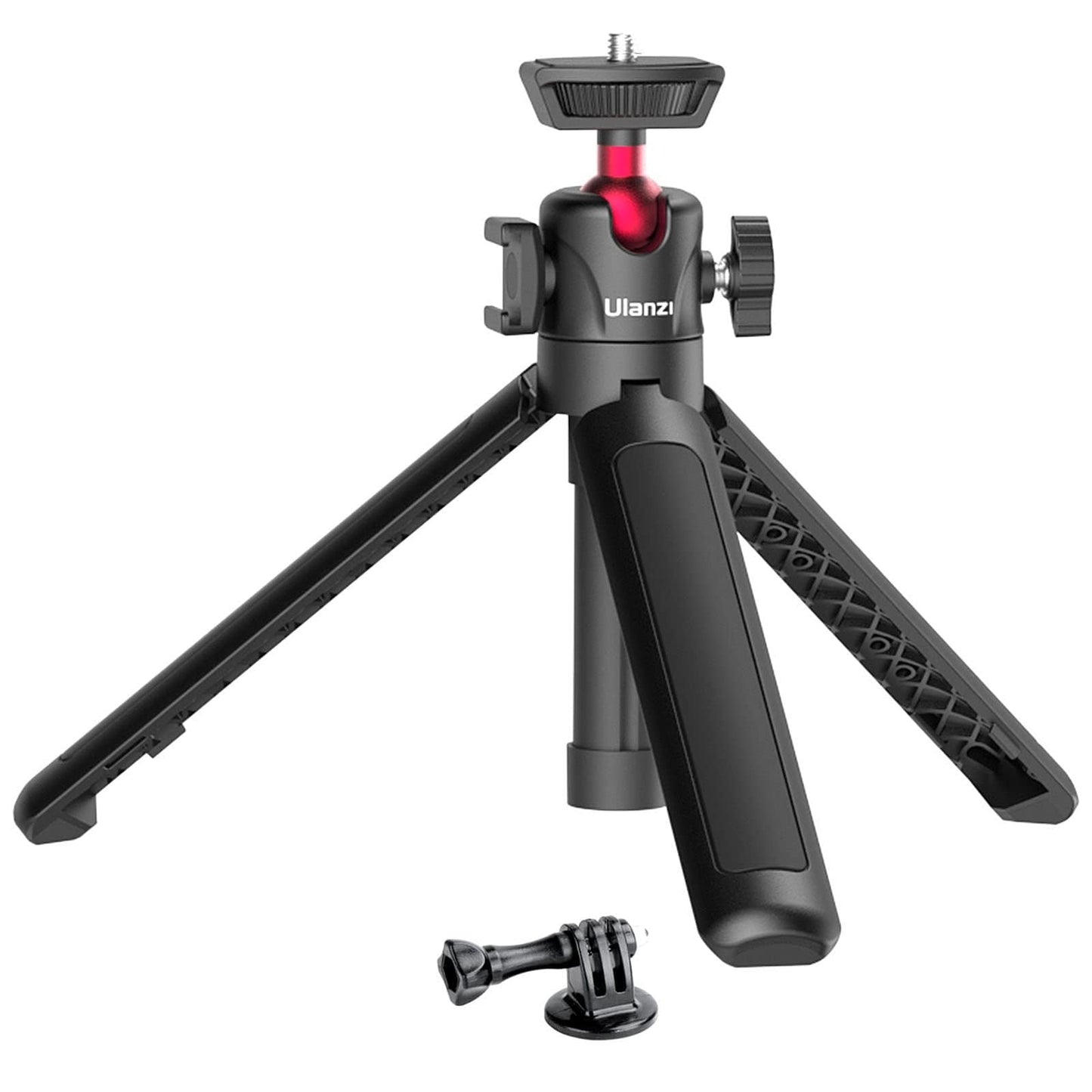 ULANZI MT-16 Extendable Mini Camera Tripod, 4 Levels Adjustment 360° Ball Head Cold Shoe Lightweight Portable Vlog Travel Selfie Stick Handle Grip
