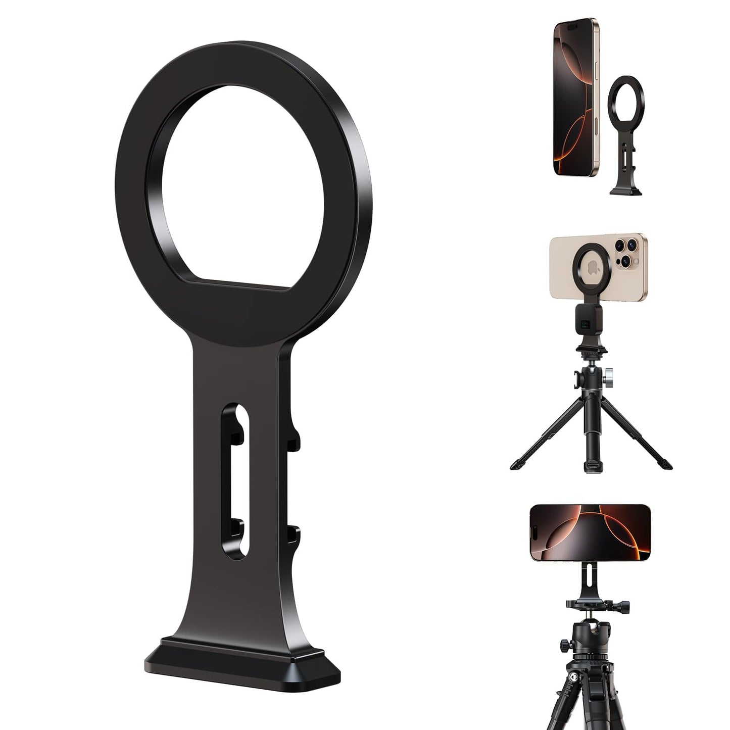 elitehood Aluminum Magsafe Tripod Phone Mount, Compact Phone Holder for Tripod with Arca Swiss Quick Release Plate & 1/4" Screw Adapter, Magnetic