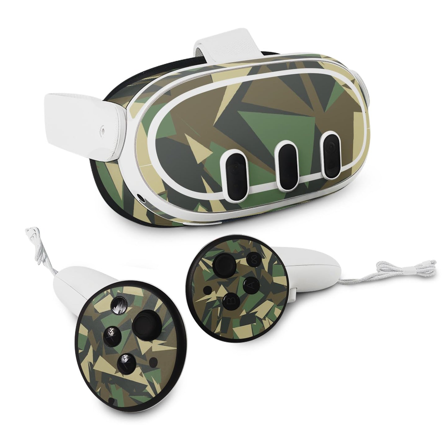 MightySkins Skin Compatible with Meta Quest 3 - Polygonal Camo | Protective, Durable, and Unique Vinyl Decal wrap Cover | Easy to Apply, Remove,