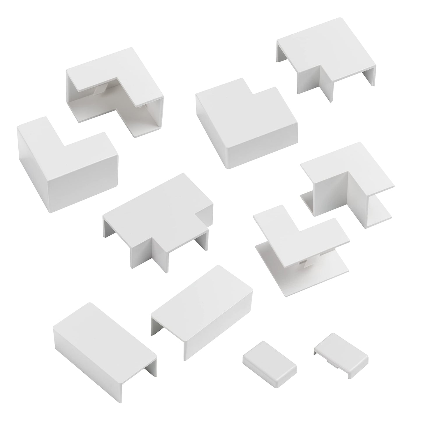 D-Line 1in x 0.63in Cable Raceway Accessory Multipack, 11-Piece Pack - White