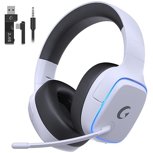Gvyugke 2.4GHz Wireless Gaming Headsets for PS5, PS4, PC, Switch - Bluetooth 5.3 Gaming Headphones with Noise Canceling Mic, 7.1 Surround Sound, 70H
