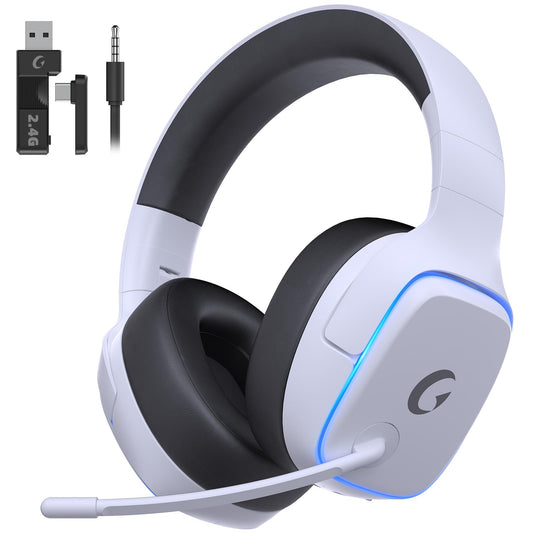 Gvyugke 2.4GHz Wireless Gaming Headsets for PS5, PS4, PC, Switch - Bluetooth 5.3 Gaming Headphones with Noise Canceling Mic, 7.1 Surround Sound, 70H