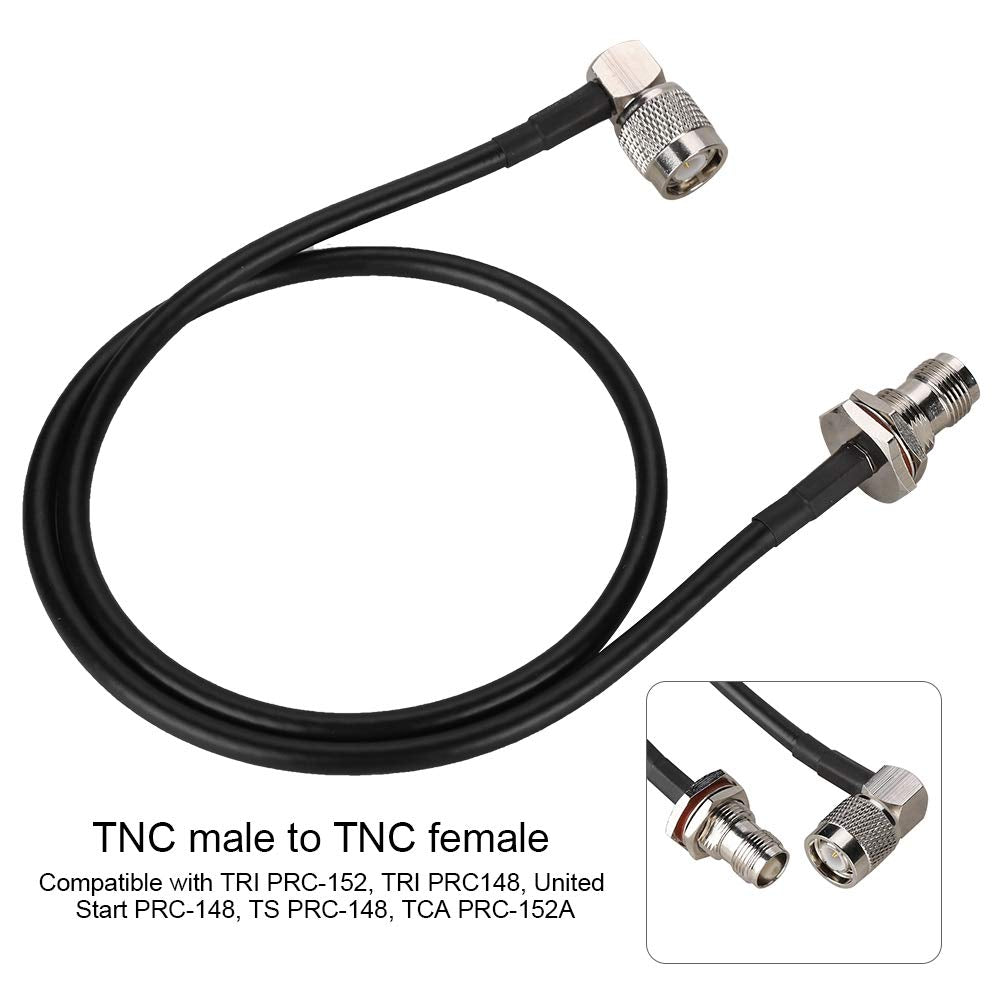 Bewinner 60cm Antenna Extension Cable,TNC Male to TNC Female Antenna Extension Cord,Compatible with TRI PRC-152, TRI PRC148