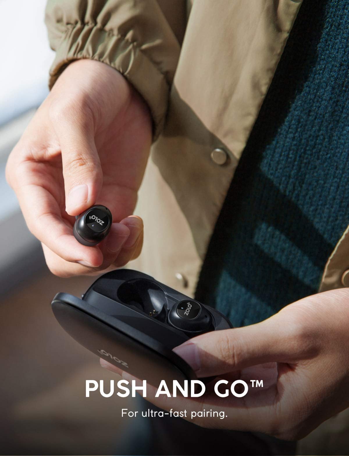 True Wireless Headphones, ZOLO Liberty [Upgraded] 8-Hour Playtime (100 Hours with Charging Case), Bluetooth 5 Bluetooth Earbuds with Graphene Driver