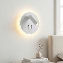 DEC LUCE DECOLUCE LIGHTING Modern Minimalist LED Wall Sconce,Hardwired 2-Light Reading Backlight,Dual Light Control (3W/240lm+6W/480lm), Swing Arm
