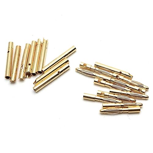 Yohii 2.0mm Male and Female Bullet Banana Connectors Plugs - Pack of 10 Pairs- (G7.23)
