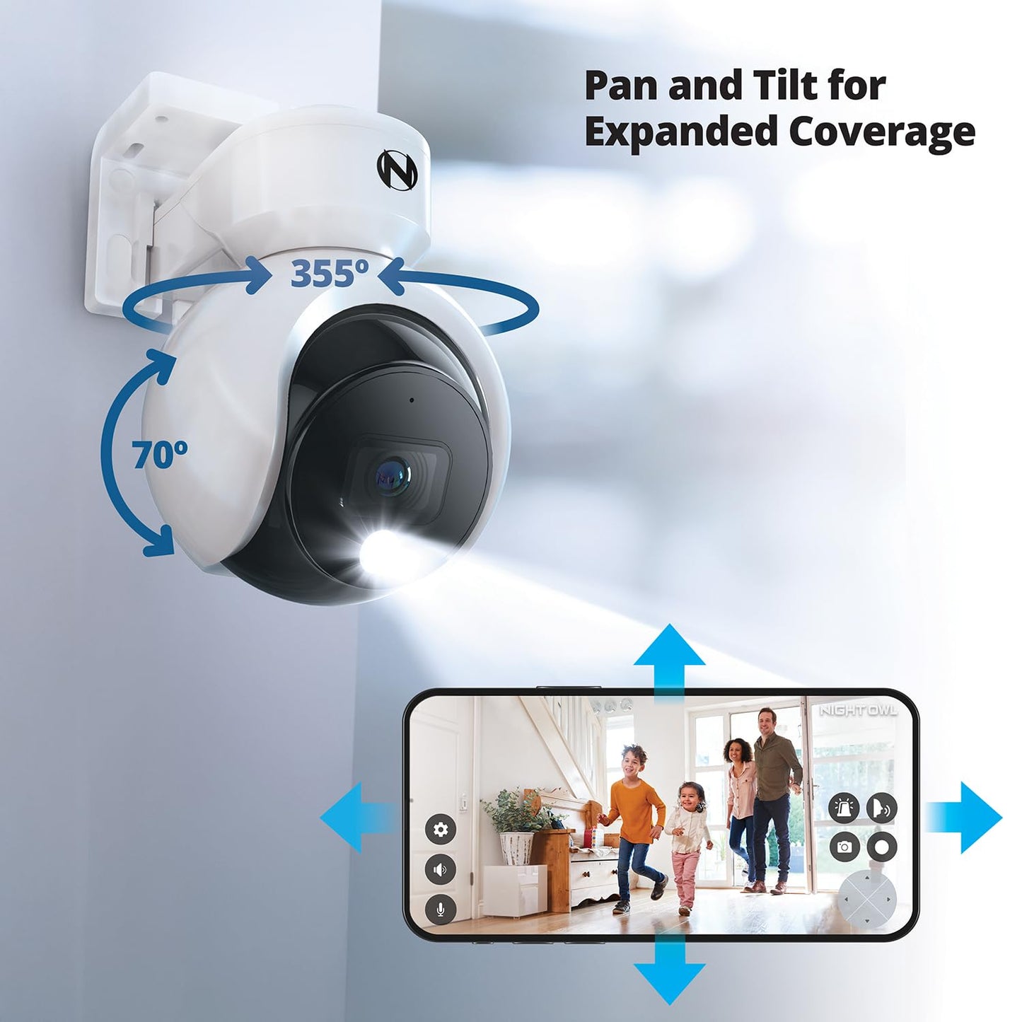 Night Owl® Add On Wired 4K Deterrence Cameras with 2-Way Audio - 2 Pack - White