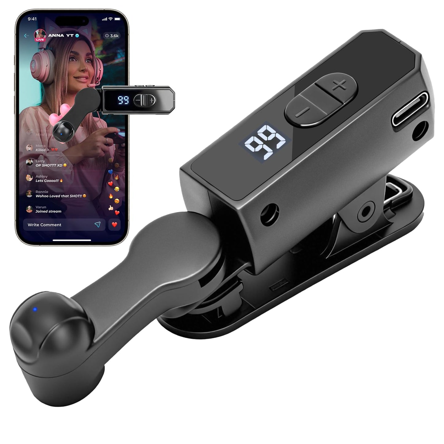 TRELC Rechargeable Auto Clicker, Phone Screen Device Speed Clicker for iPhone iPad Android, Silent & 107 Adjustable Speeds, Smart Tapper for Tiktok