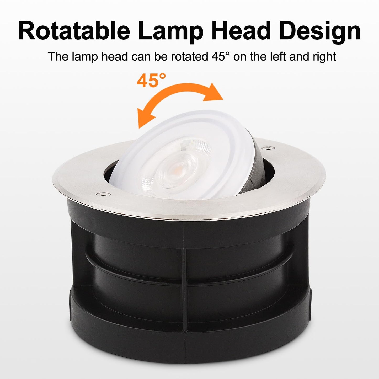 SAMVOL Angle-Adjustable Inground Light for Gardens-Outdoor LED Well Lights,Landscape Pathway In-Ground Lighting Fixtures,Buried lamp,Low Voltage,IP65