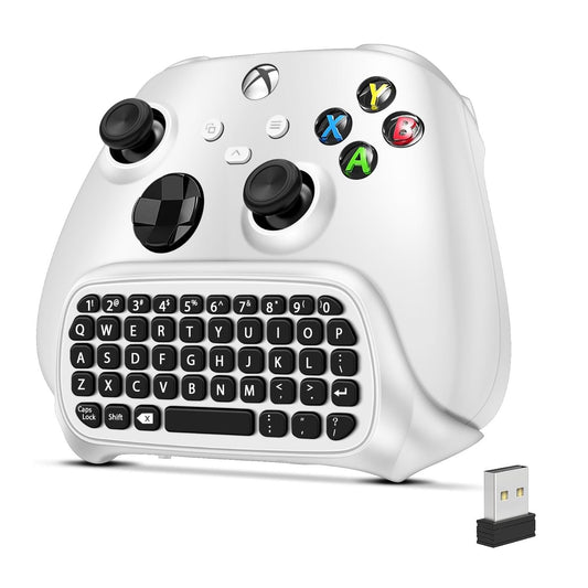 TNP Wireless Keypad Chatpad for Xbox One Controller S/X & Series S/X - 2.4GHz Mini Plug-and-Play with USB Receiver, 3.5mm Audio Jack, Message Text Pad