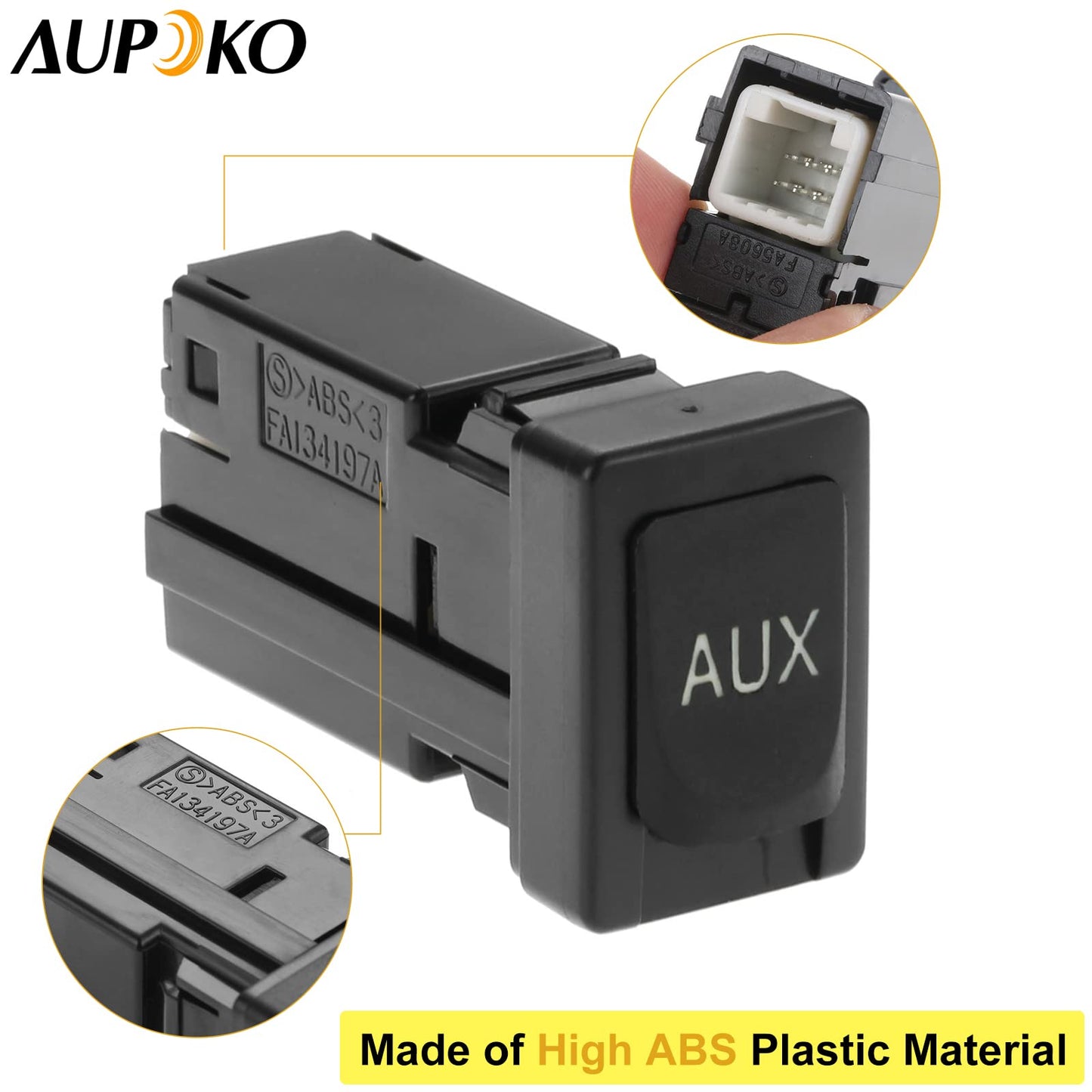 Aupoko 86190-02010 Aux Port, Auxiliary Stereo Adapter, Replacement for Toyota Avalon, Corolla, Highlander, RAV4, Sequoia, Sienna, Tacoma, Tundra