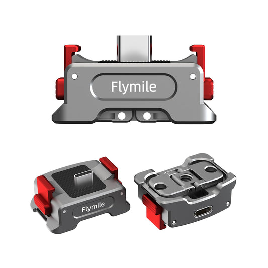 BRDRC Pocket 3 Charging Adapter Base Mount Desktop Type-C Charger with 1/4" Screw/Foldable Go Pro Mount/for DJI Quick Release Adapter/Arca-Swiss