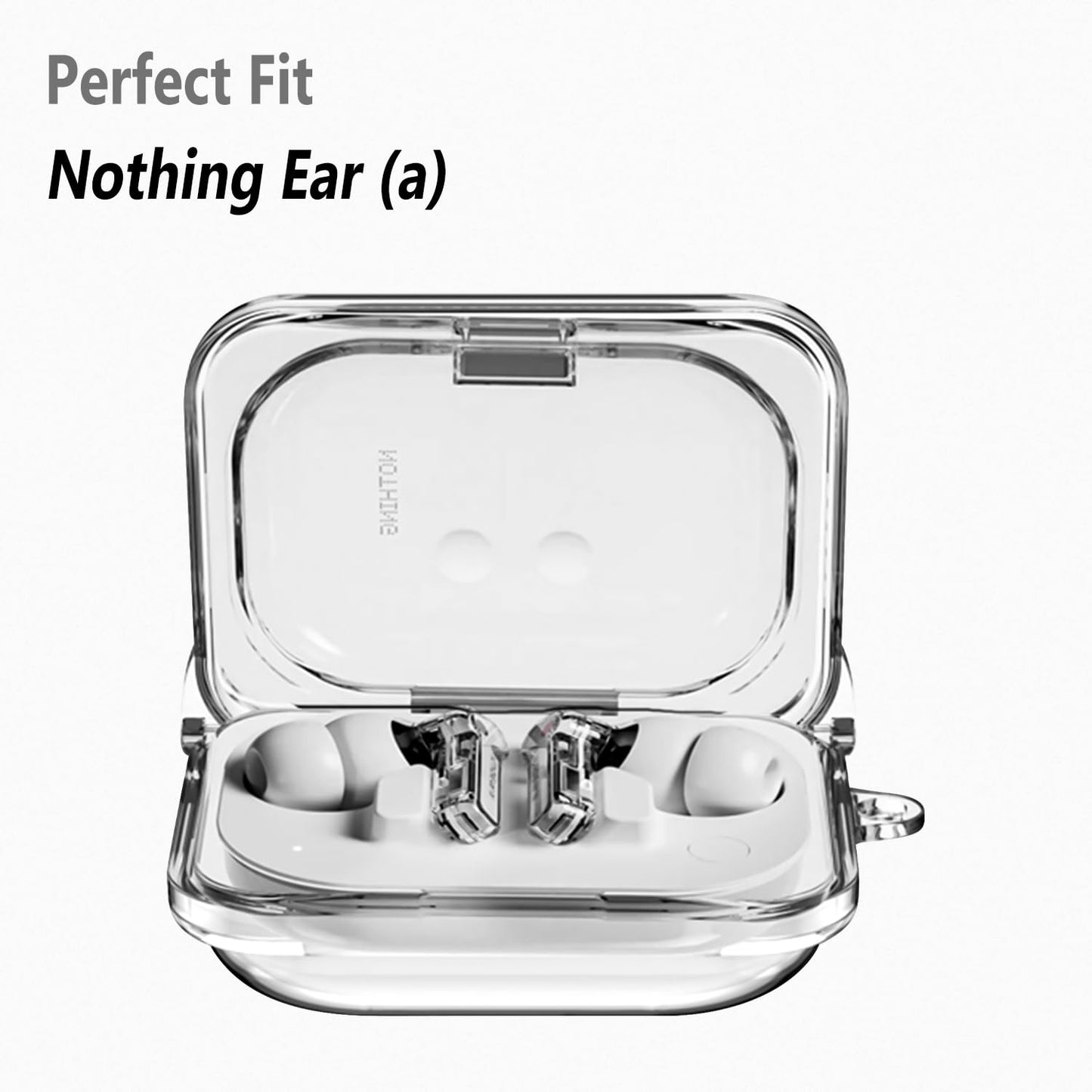 Geiomoo Soft TPU Case for Nothing Ear (a), Protective Cover with Carabiner (Clear)
