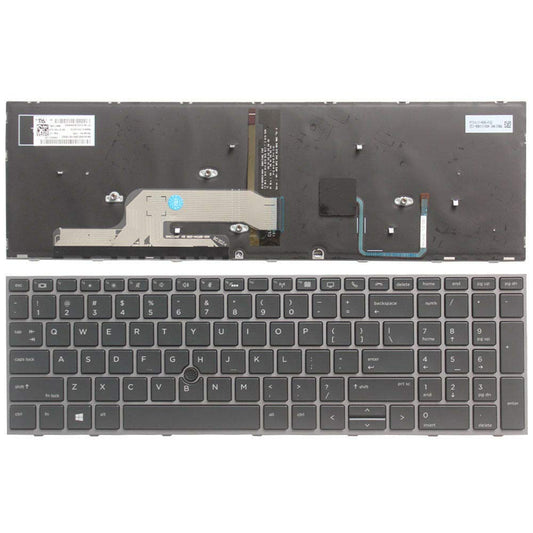 New US Black Backlit English Laptop Keyboard Replacement for HP ZBook 15 G5 ZBook 17 G5 P/N:HPM17H63USJ9201 HPM17H63USJ920 L29635-001 L12765-001