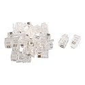 uxcell 20 Pack Phone Modular Plug, Household RJ9 4P4C Telephone Cable End Phone Adapter Connector, Standard Jack for Telephone Handset Flat Stranded