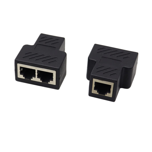 ZUYOOK Ethernet Cable RJ45 Splitter Adapter 1 to 2 Double Contact Modular Plug Connect(Can't Run Both at The Same TIME) LAN Network Internet Splitter
